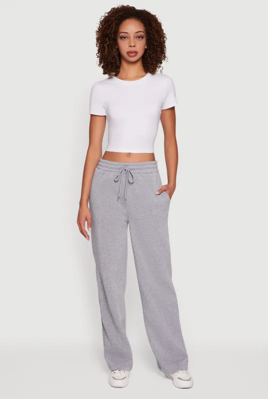 Fleece Lined Straight Leg Sweatpants sold by Rainbow