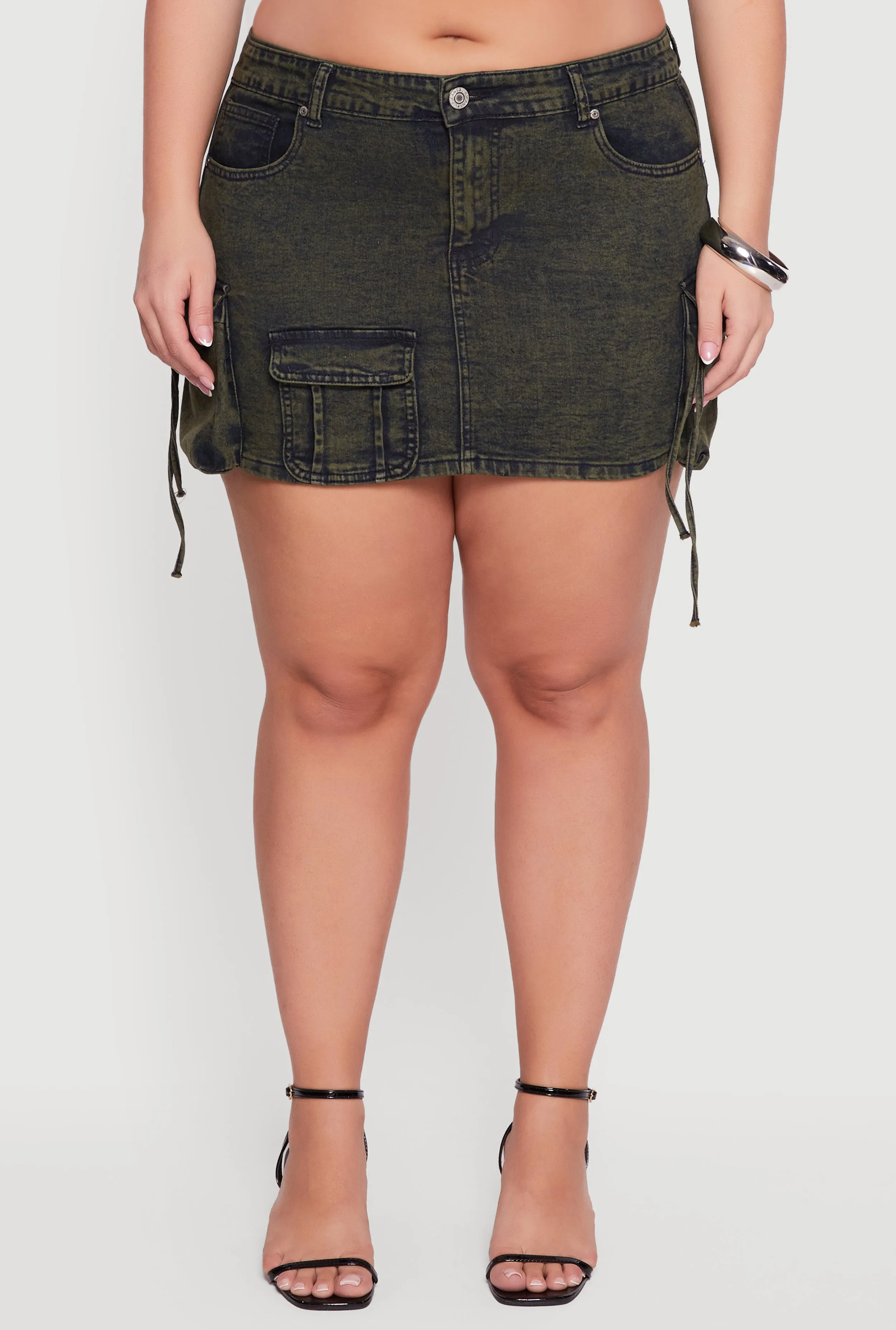 Plus Size VIP Acid Wash Utility Skirt sold by Rainbow product image thumbnail 5