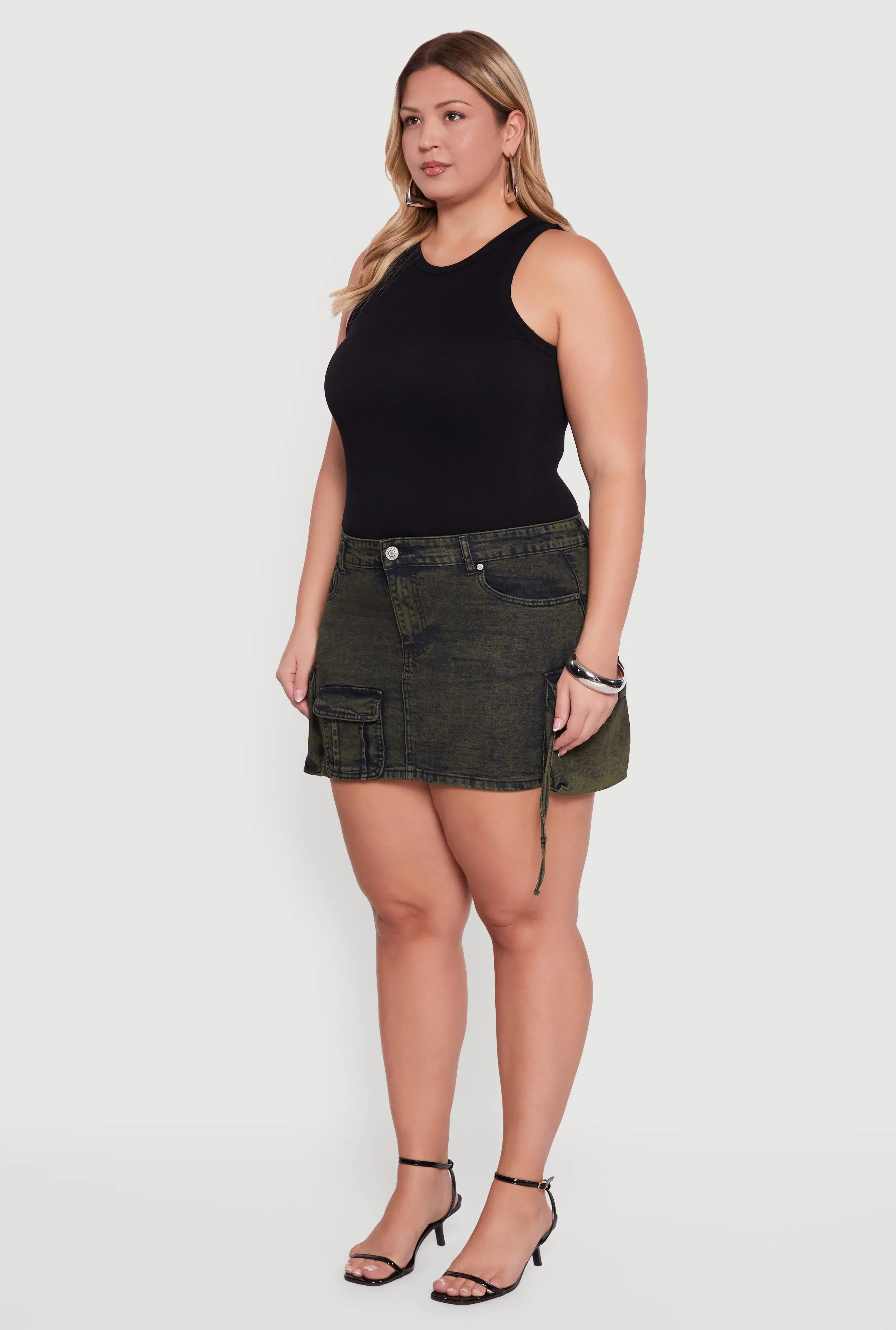 Plus Size VIP Acid Wash Utility Skirt sold by Rainbow product image thumbnail 3