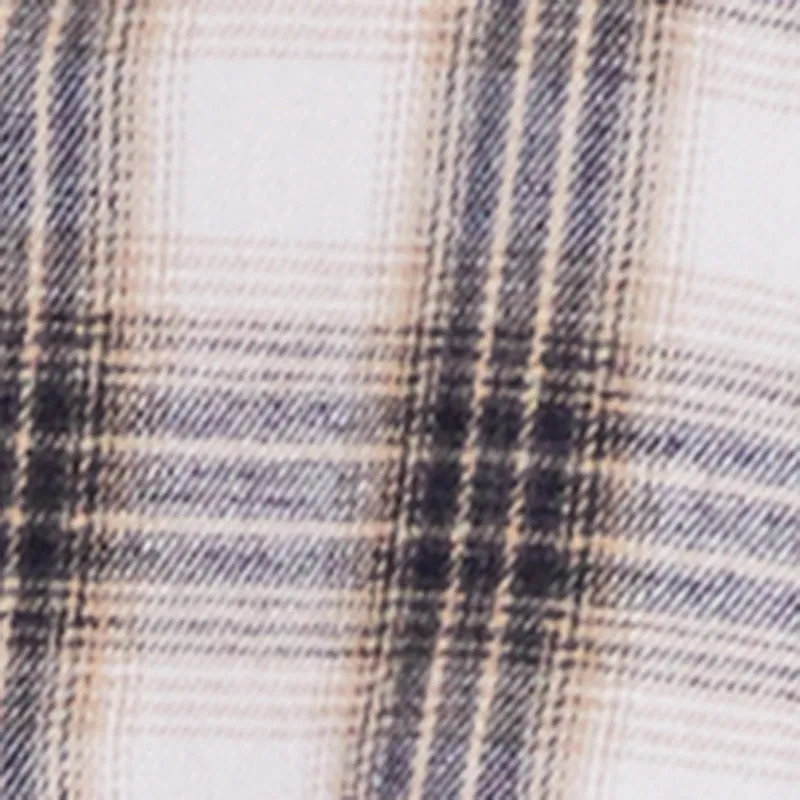 Plus Size Plaid Flannel Patch Detail Cropped Shirt sold by Rainbow product image thumbnail 4