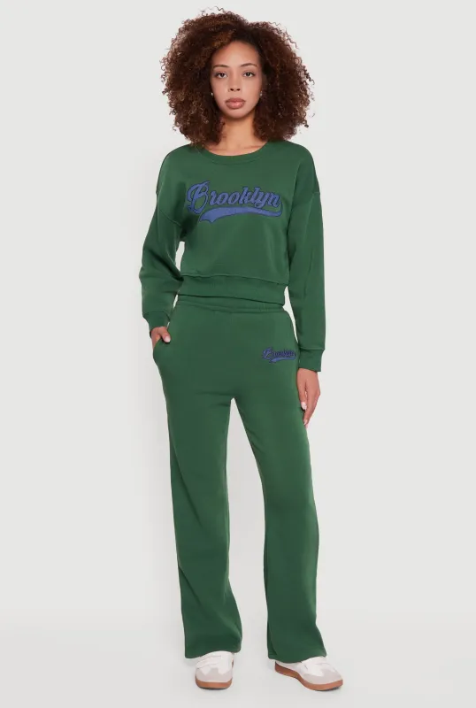 Embroidered Graphic Fleece Lined Sweatpants sold by Rainbow