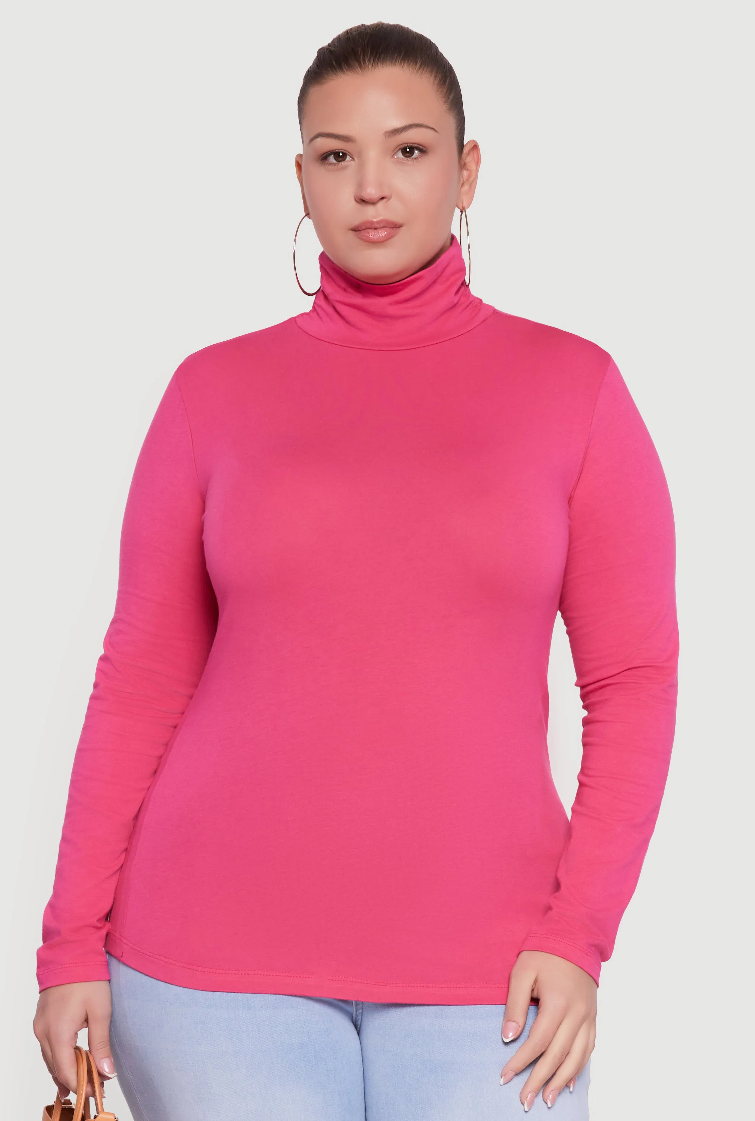 Plus Size Ruched Funnel Neck Long Sleeve Top sold by Rainbow product image thumbnail 2