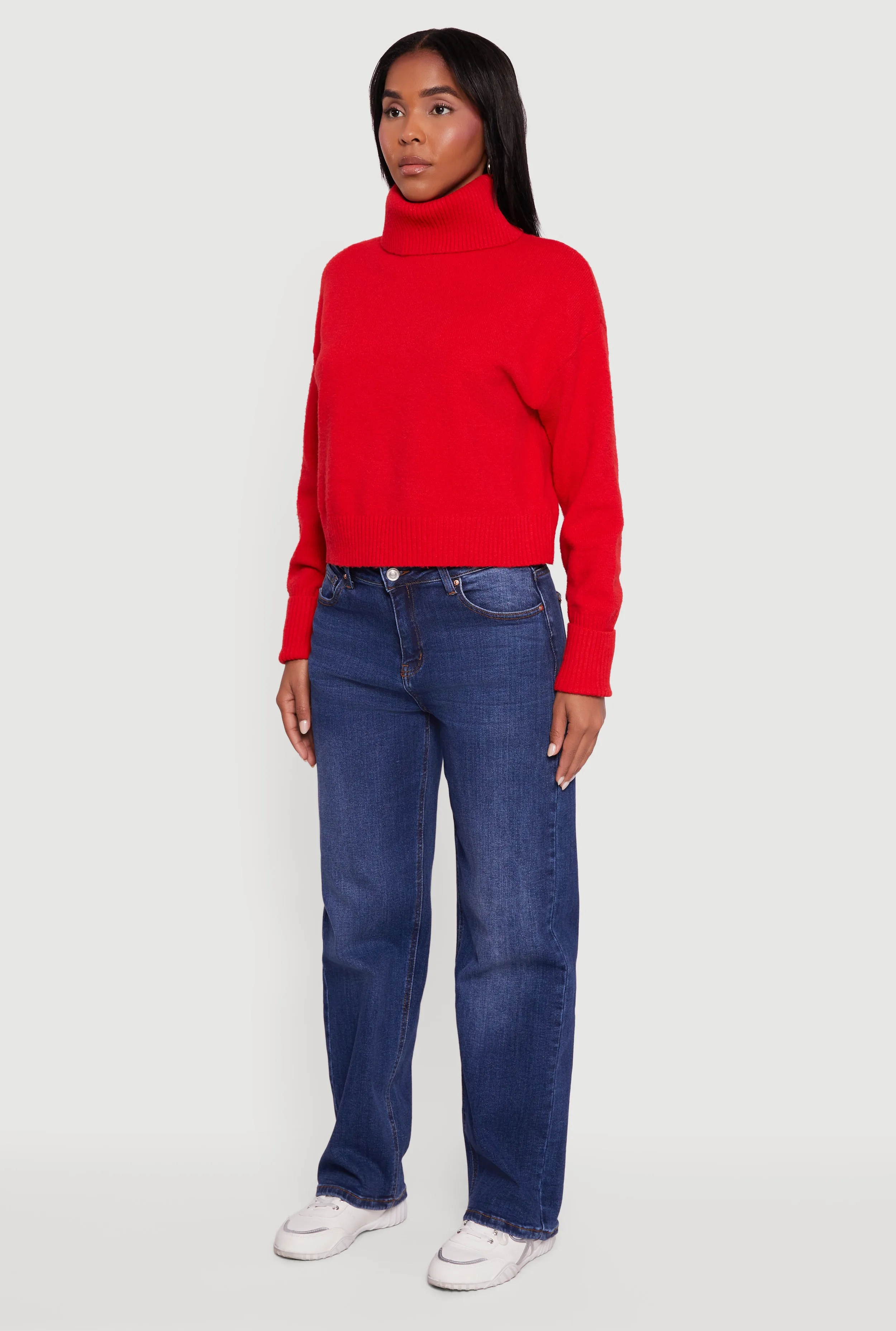 Almost Famous Brushed Knit Cropped Turtleneck Sweater sold by Rainbow product image thumbnail 5