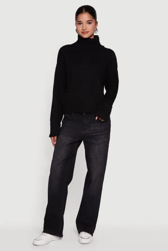 Almost Famous Brushed Knit Cropped Turtleneck Sweater sold by Rainbow