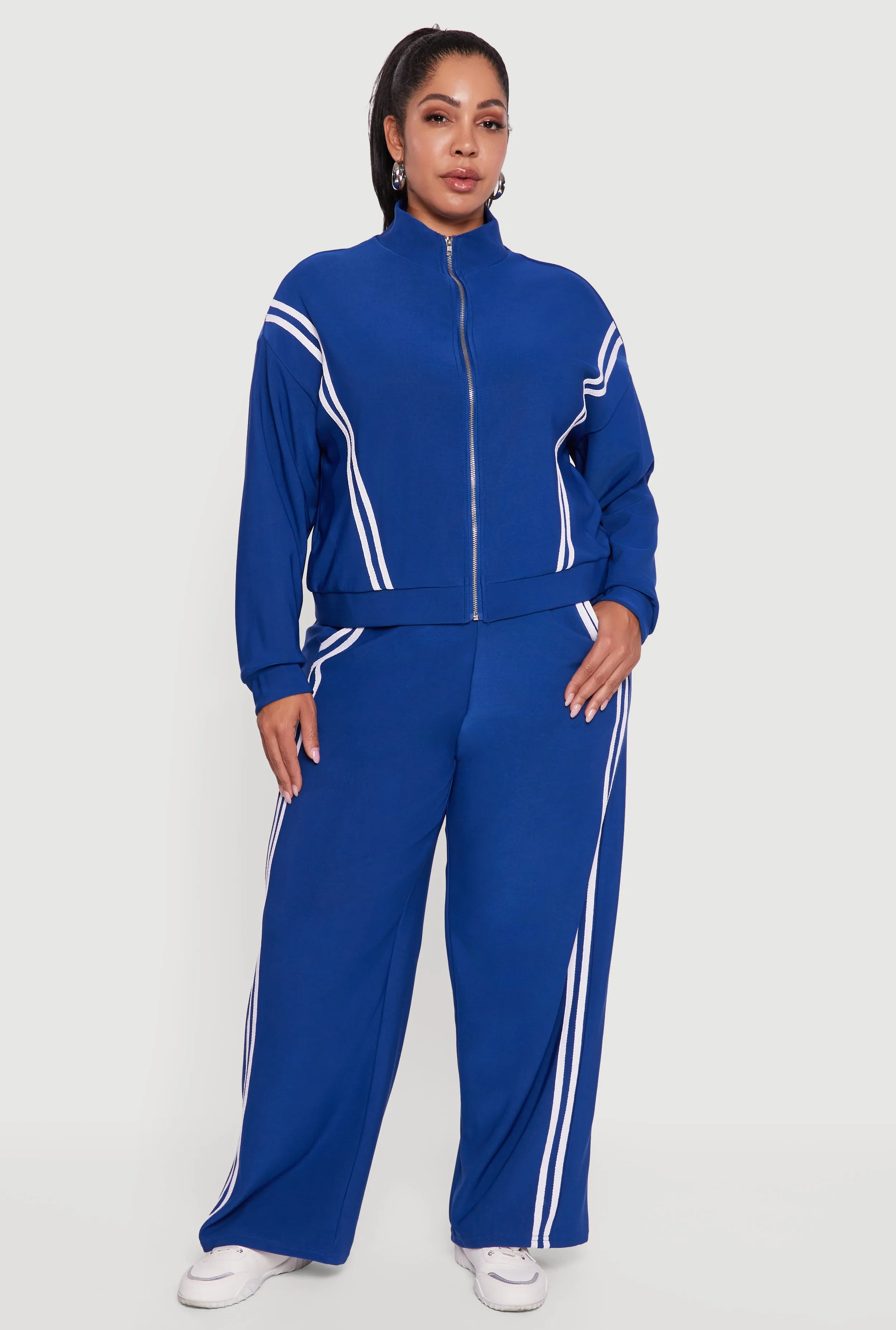 Plus Size Varsity Stripe Pull On Track Pants sold by Rainbow product image thumbnail 4