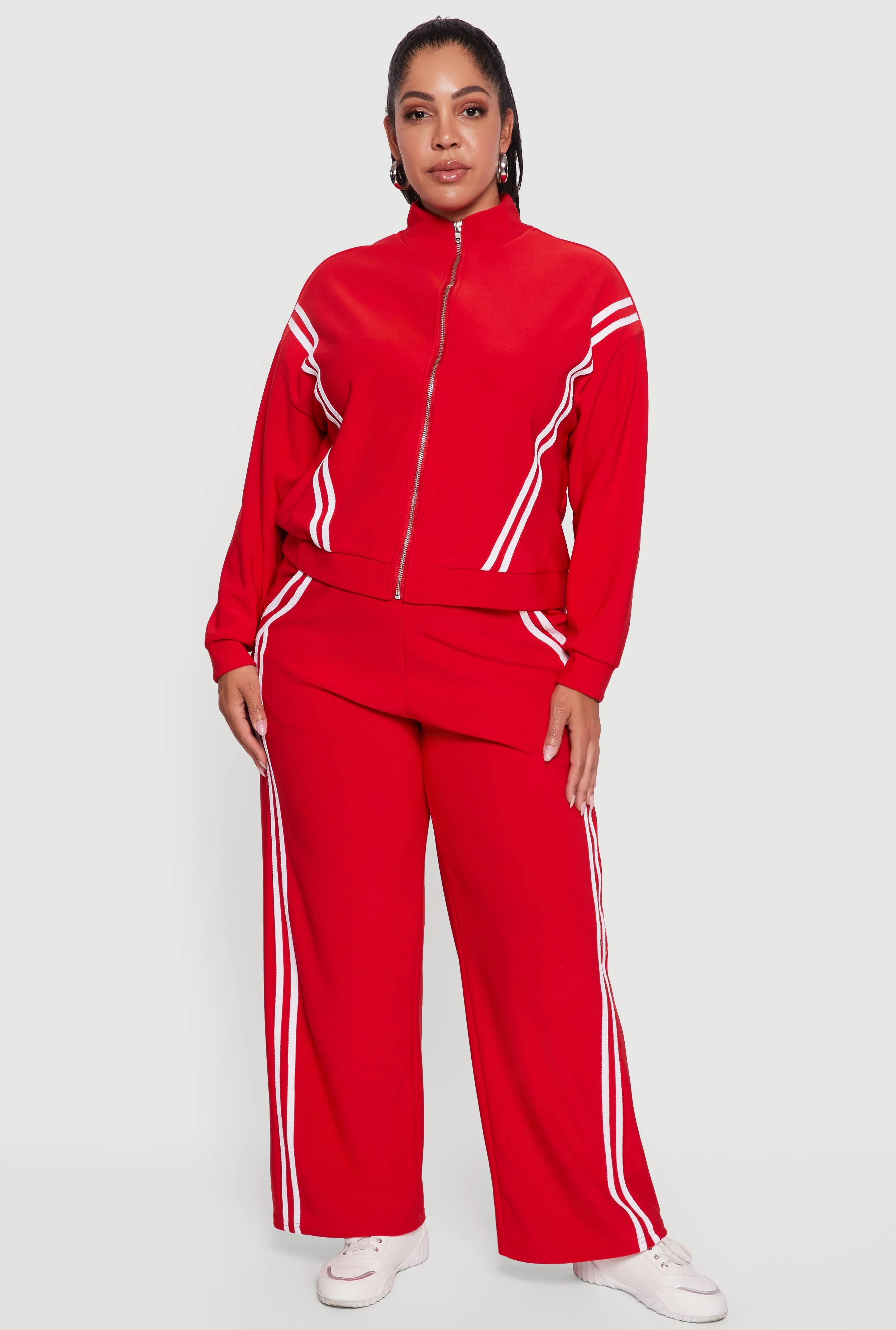 Plus Size Varsity Stripe Pull On Track Pants sold by Rainbow product image thumbnail 2