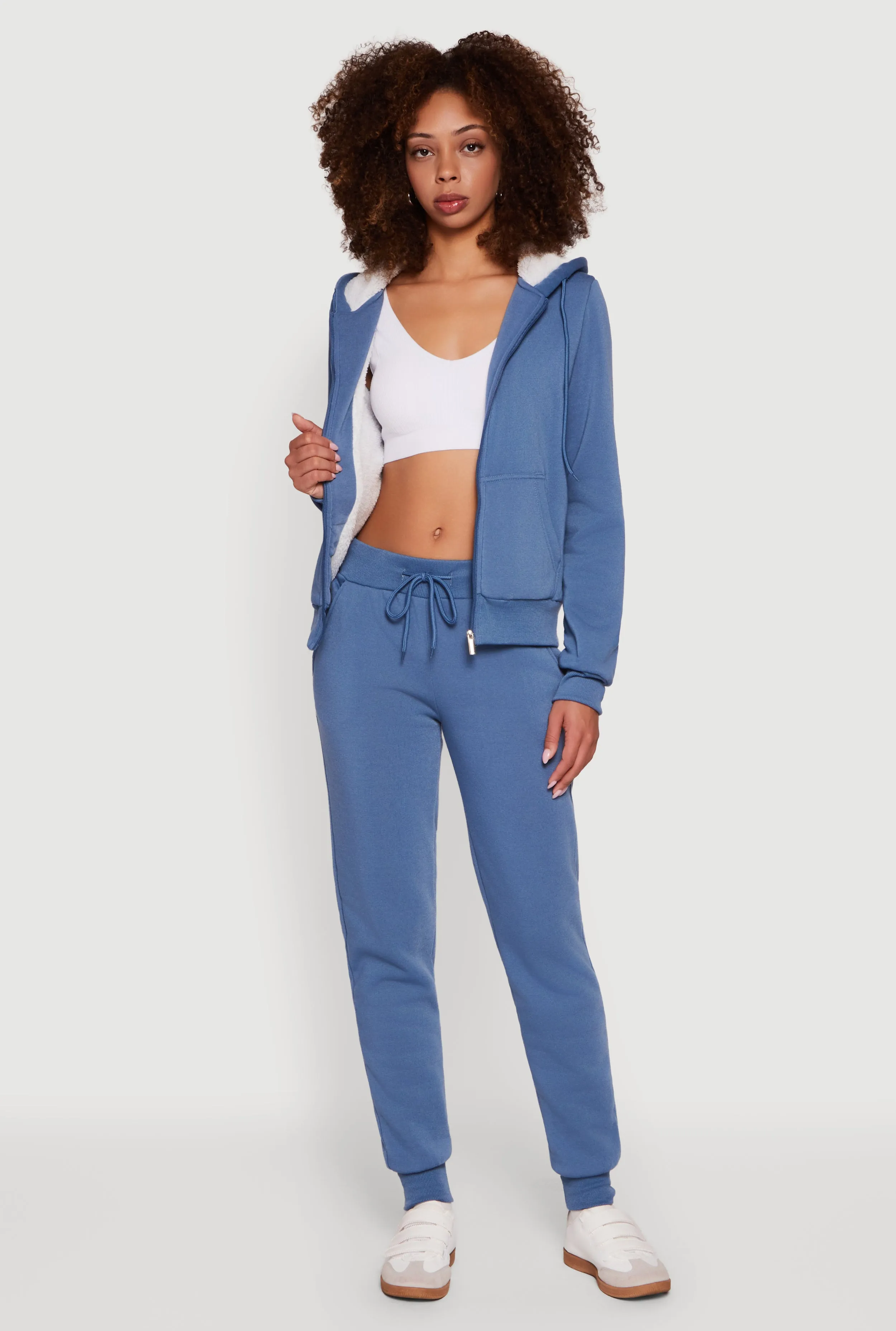 Cozy Sherpa Lined Hooded Zip Front Sweatshirt sold by Rainbow product image thumbnail 2