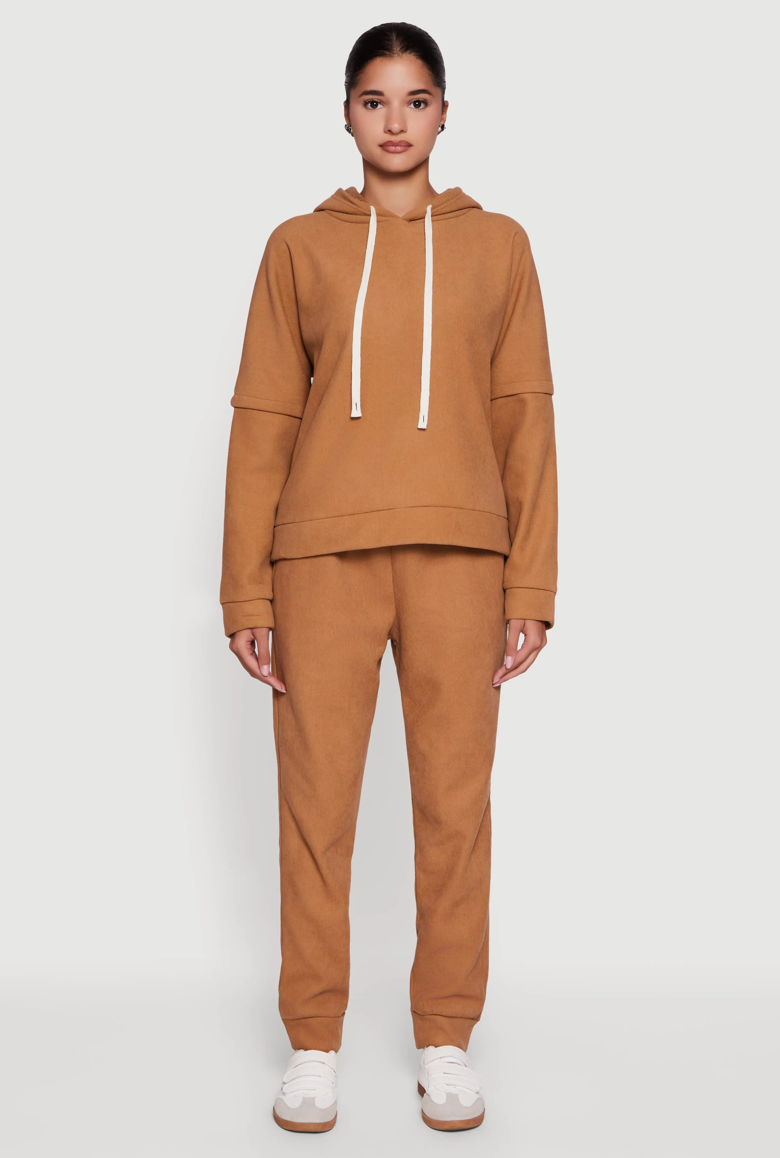 Layered Look Plush Lined Hooded Sweatshirt sold by Rainbow product image thumbnail 3