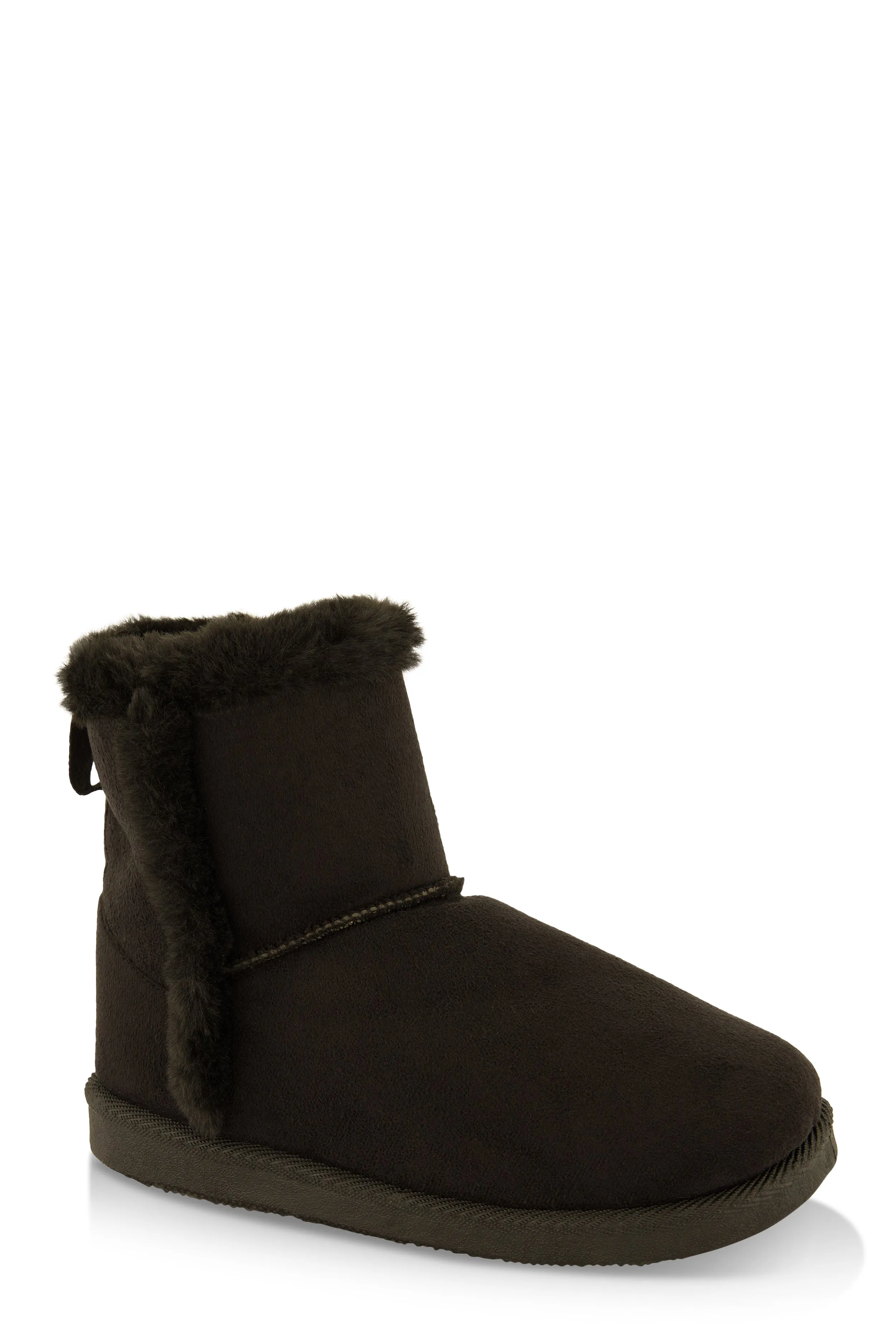 Girls Faux Fur Trim Side Zip Booties sold by Rainbow