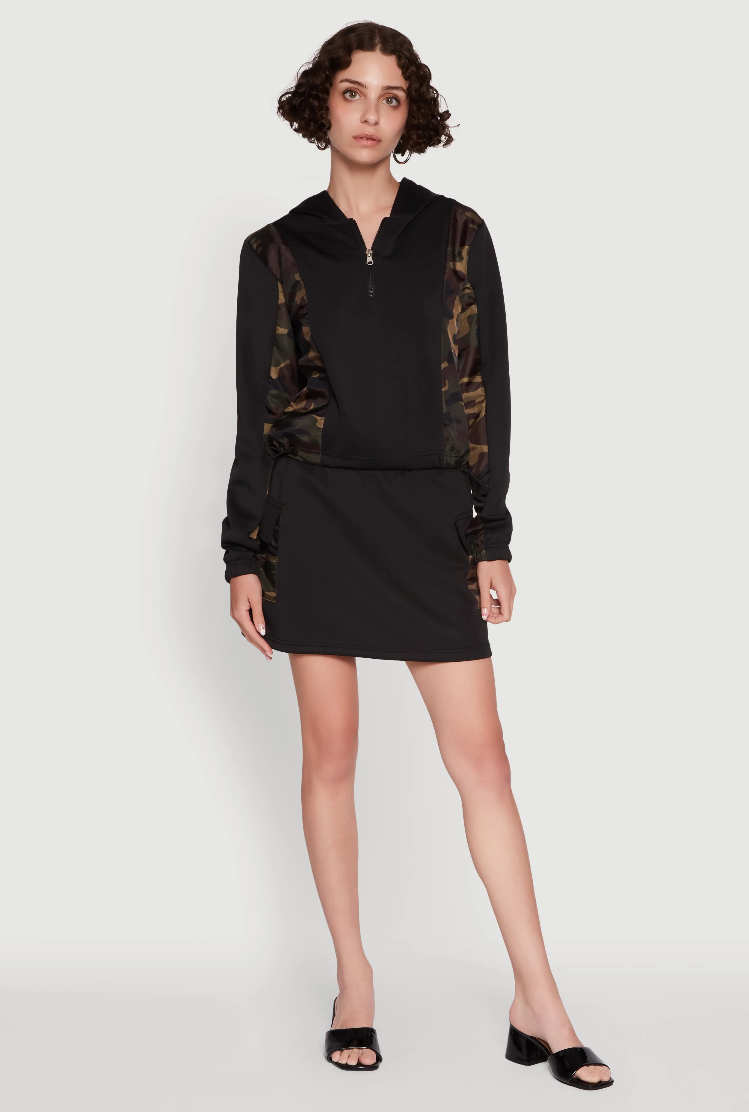 Trendy Drawstring Waist Cargo Skirt sold by Rainbow