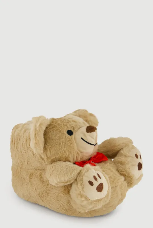 Girls Faux Fur Teddy Slippers sold by Rainbow