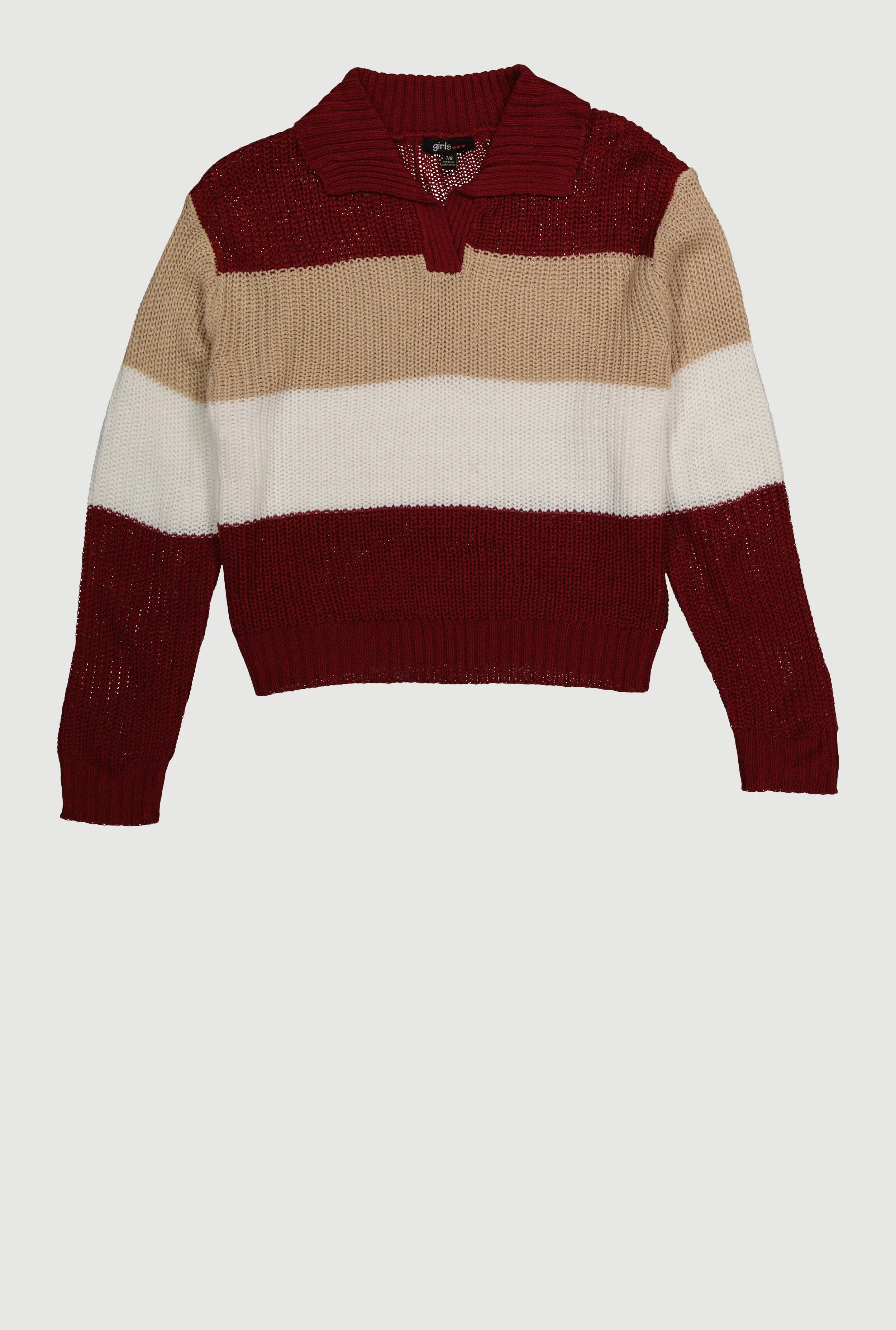 Girls Striped Polo Sweater sold by Rainbow product image thumbnail 2