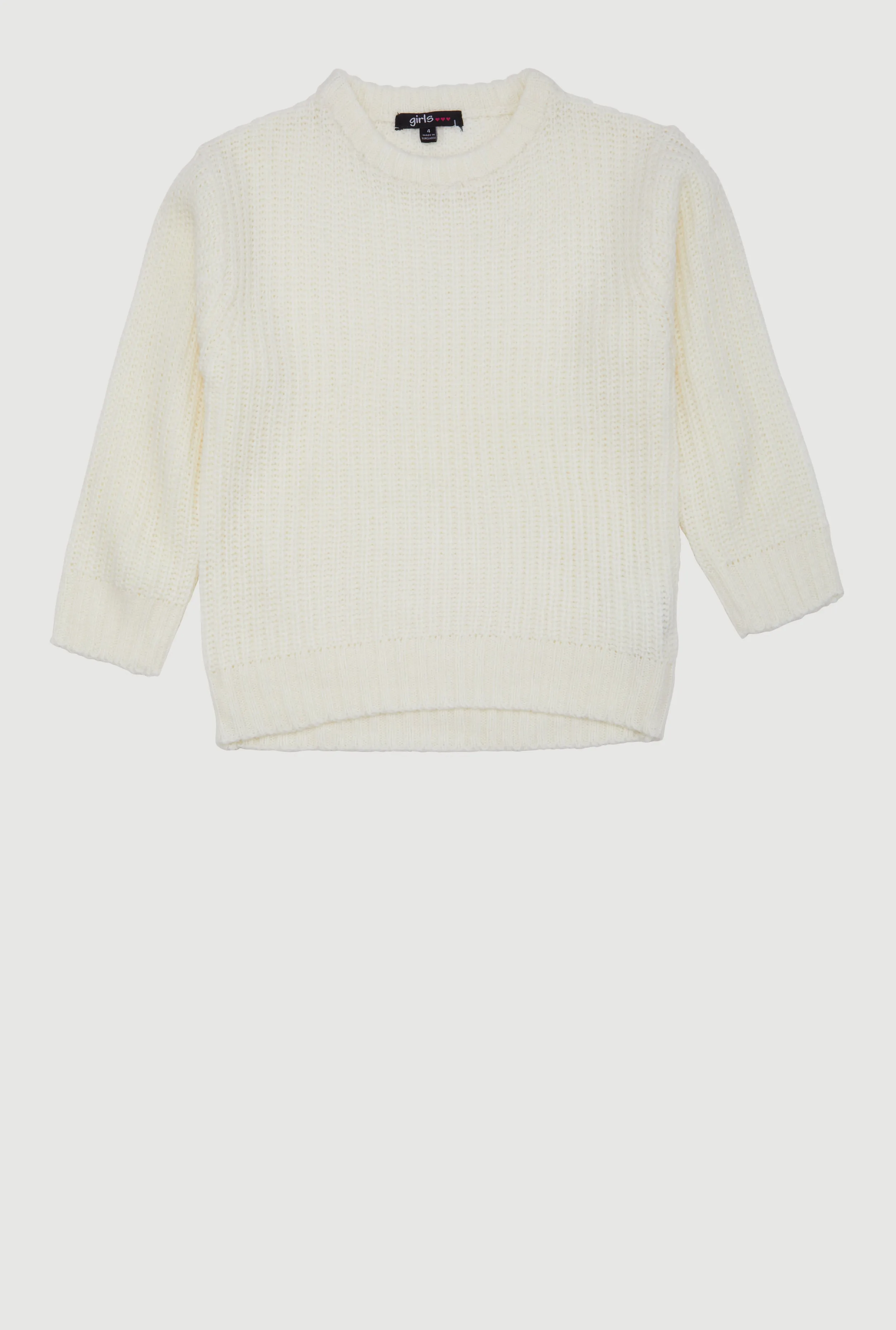 Little Girls Knit Long Sleeve Crew Neck Pullover Sweater sold by Rainbow product image thumbnail 2