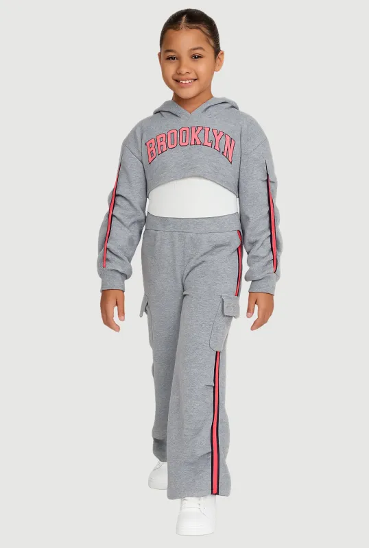 Little Girls Graphic Hoodie and Tank Top with Sweatpants sold by Rainbow