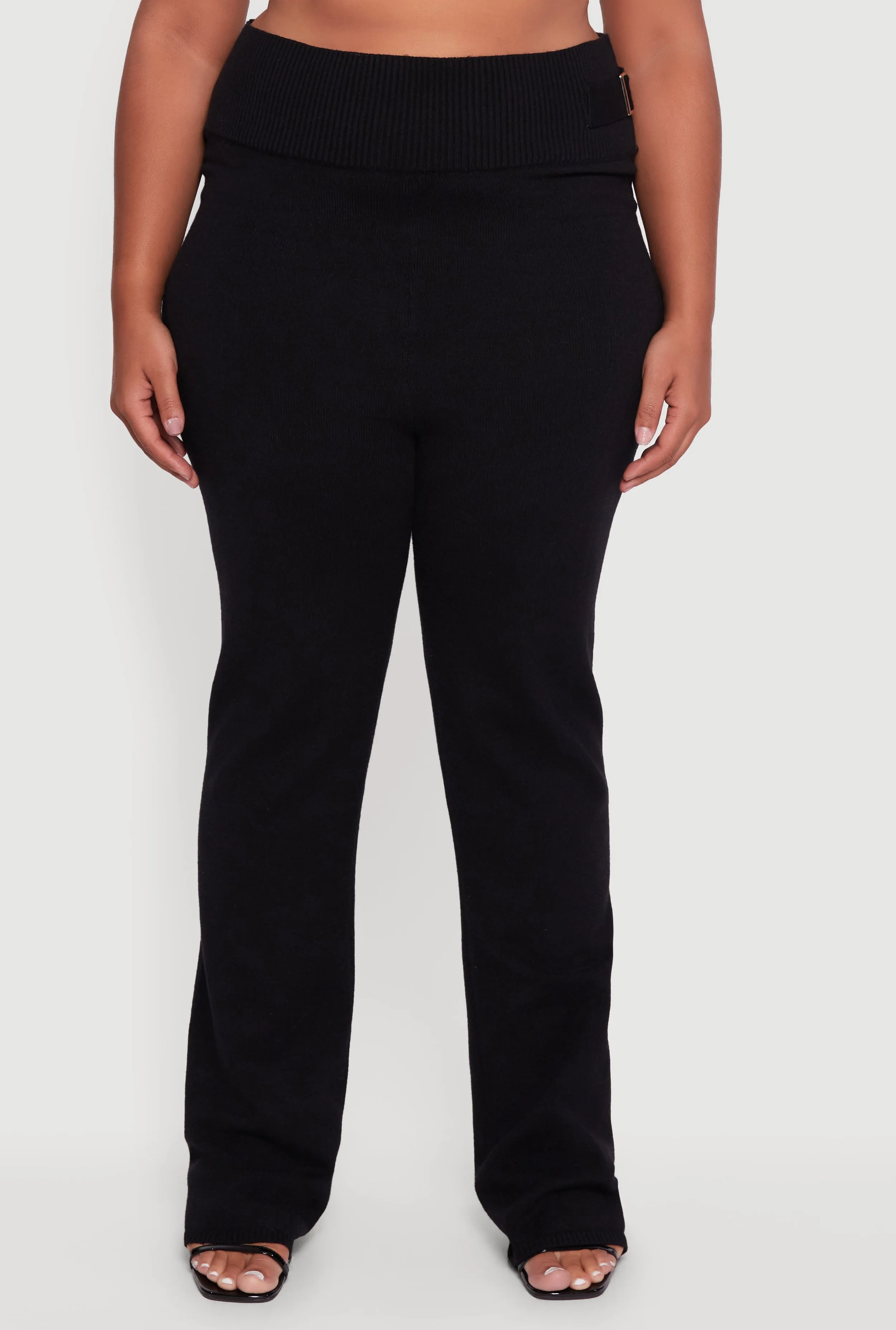 Plus Size Metallic Buckle Detail High Waisted Pants sold by Rainbow product image thumbnail 3