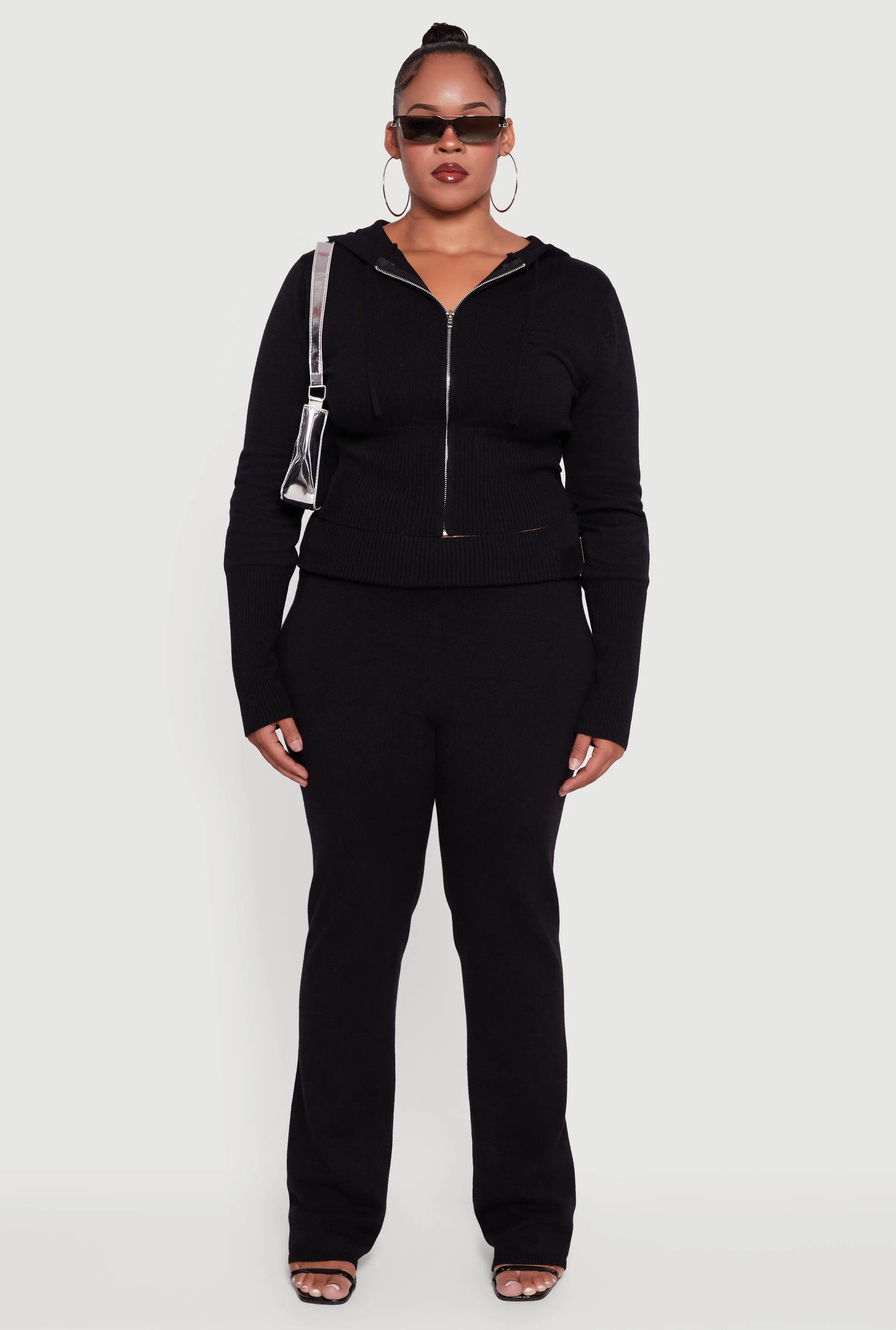 Plus Size Metallic Buckle Detail High Waisted Pants sold by Rainbow product image thumbnail 2