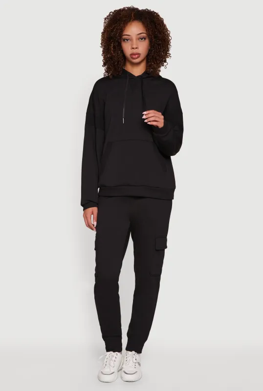 Mid Rise Fleece Joggers with Cargo Pockets sold by Rainbow