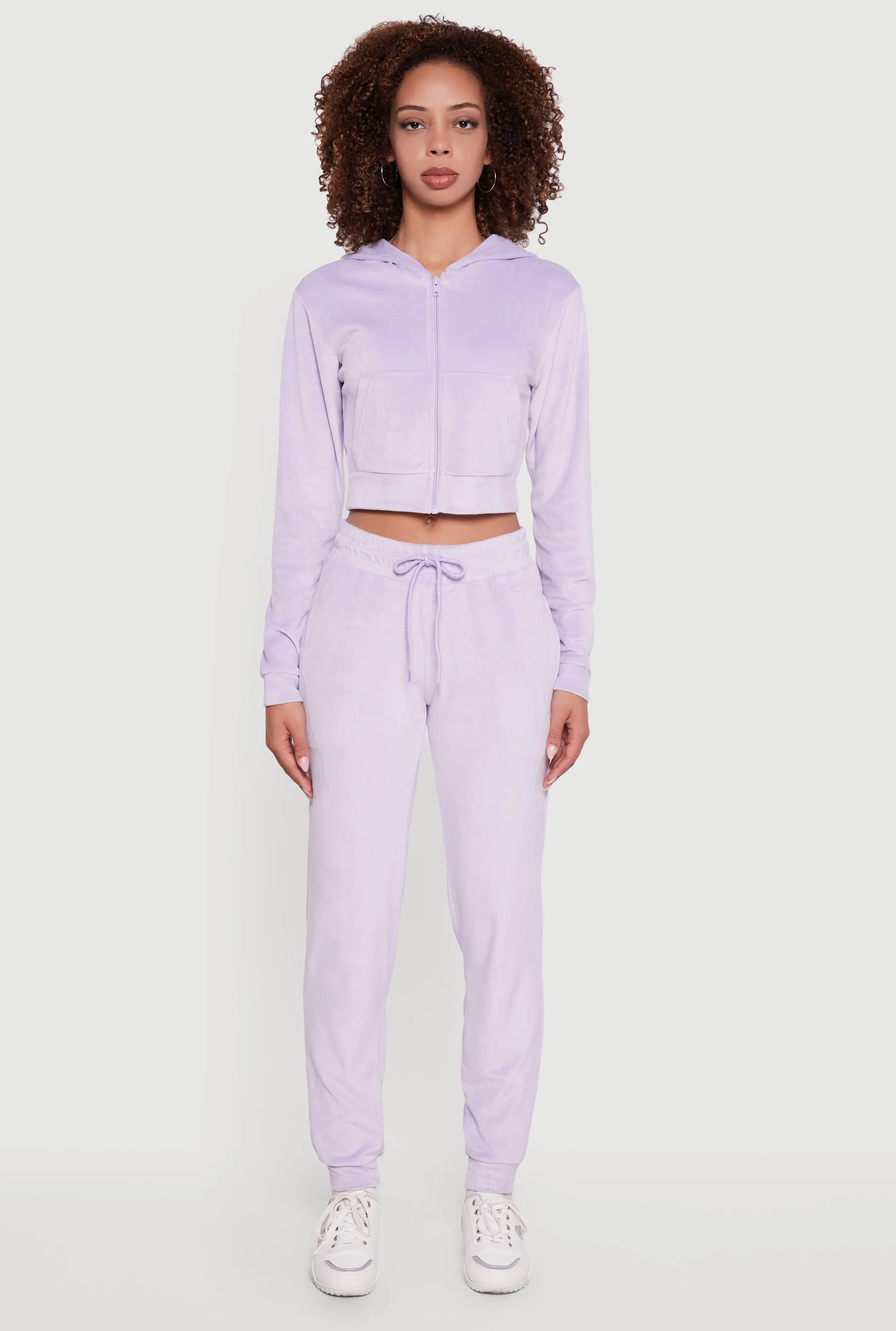 Drawstring Waist Velour Joggers sold by Rainbow