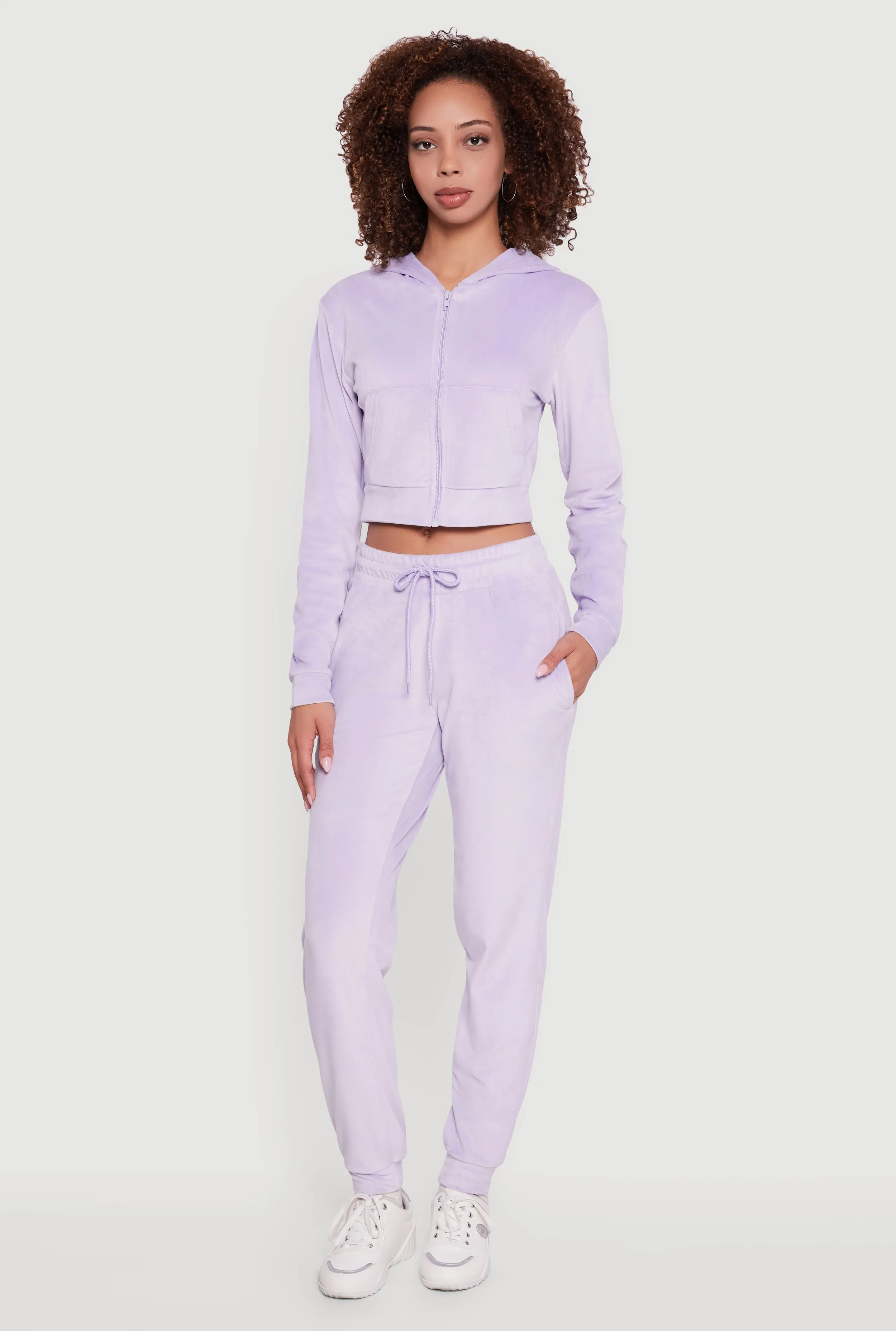 Drawstring Waist Velour Joggers sold by Rainbow product image thumbnail 2