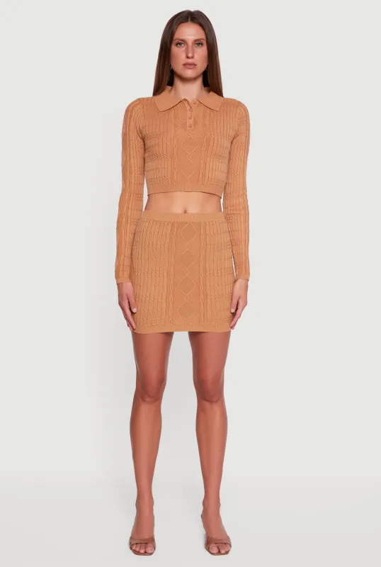 Cable Knit Mini Skirt sold by Rainbow