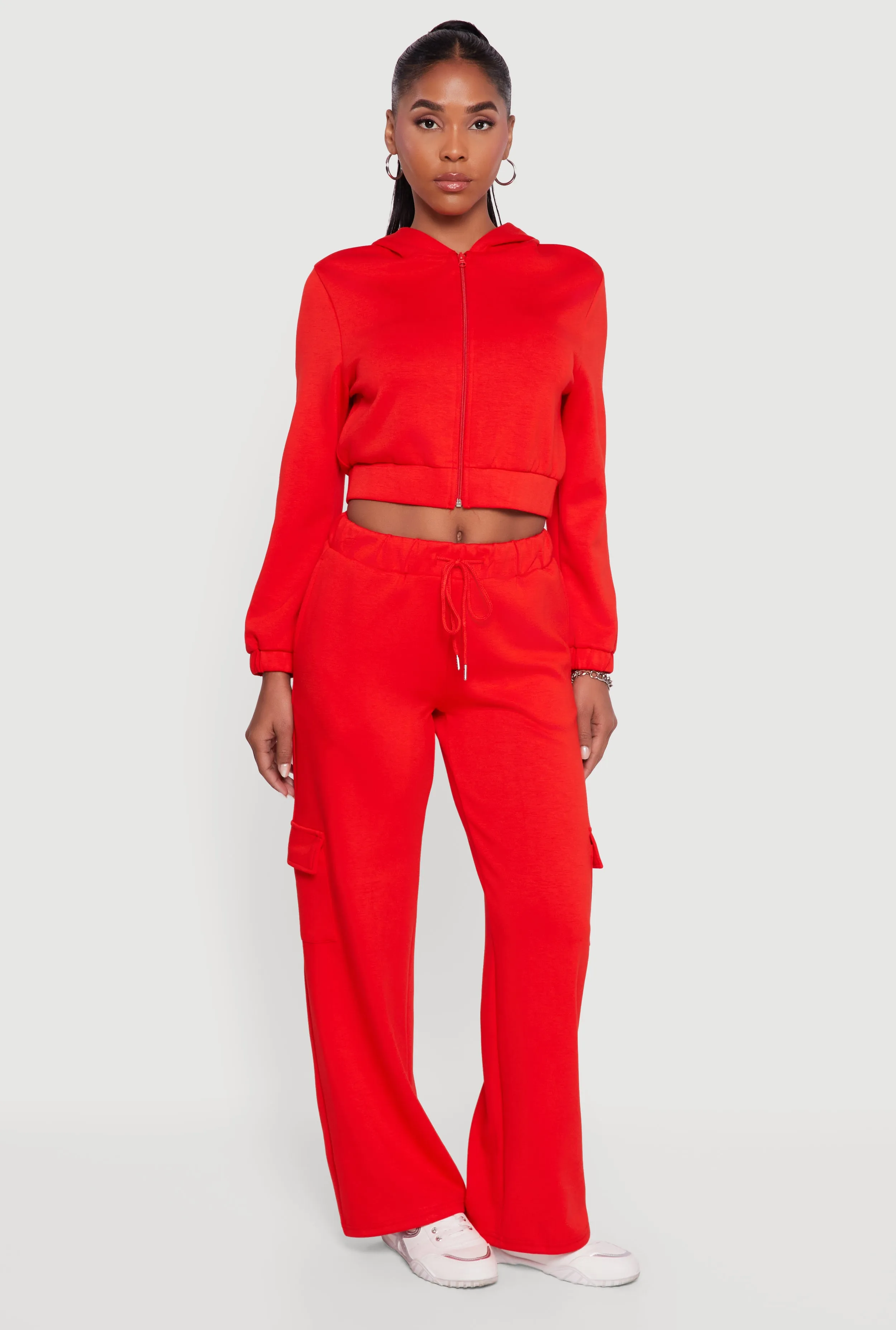 Drawstring Waist Straight Leg Cargo Sweatpants sold by Rainbow product image thumbnail 2