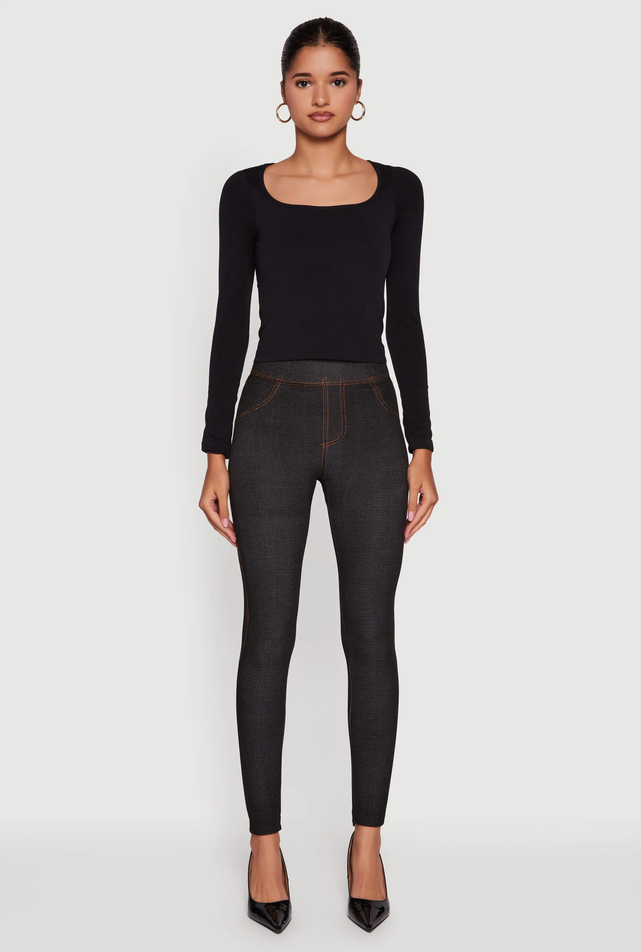 Fleece Lined High Waisted Jeggings sold by Rainbow product image thumbnail 2