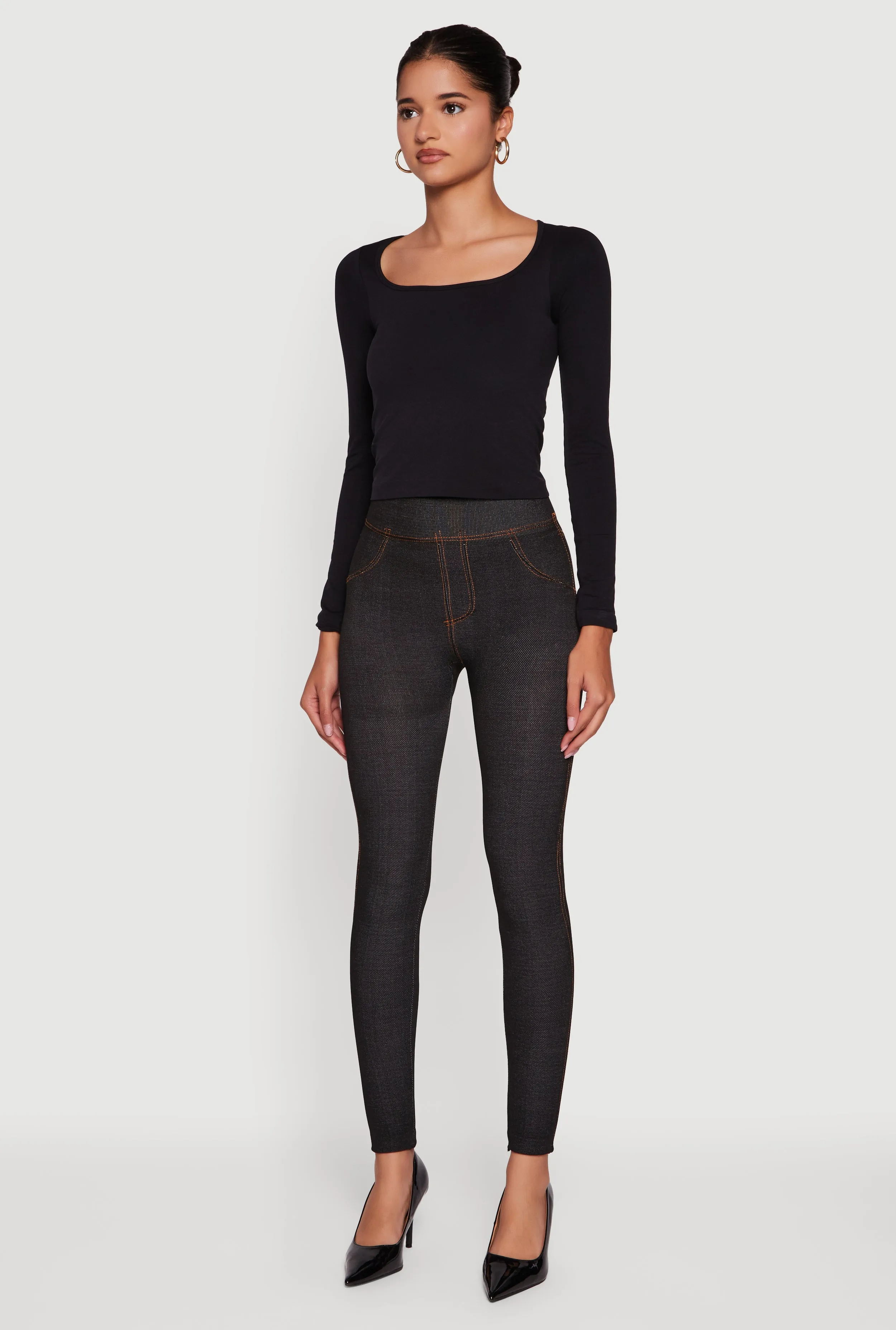 Fleece Lined High Waisted Jeggings sold by Rainbow product image thumbnail 3