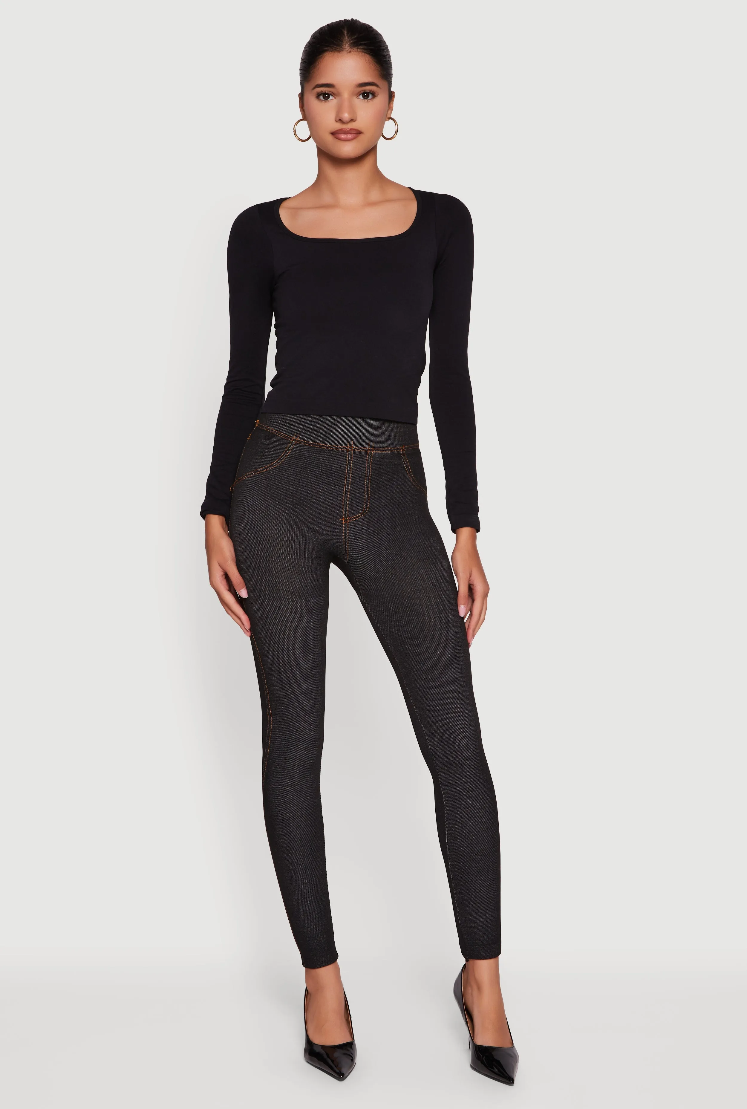 Fleece Lined High Waisted Jeggings sold by Rainbow