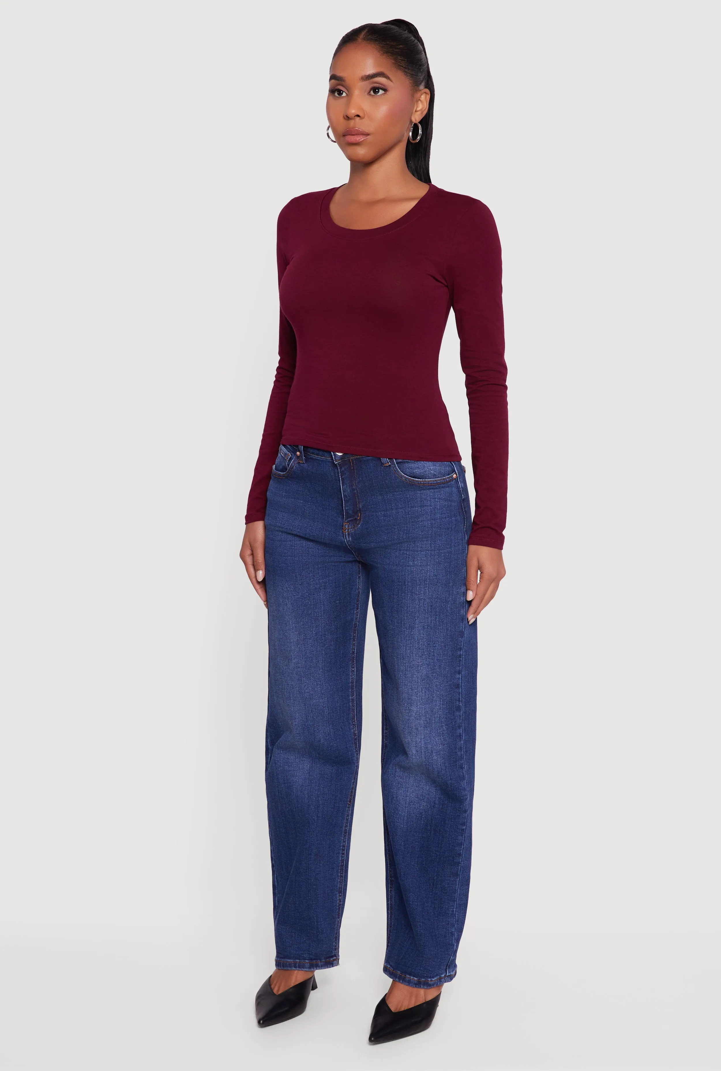 Long Sleeve Scoop Neck Tee sold by Rainbow product image thumbnail 5