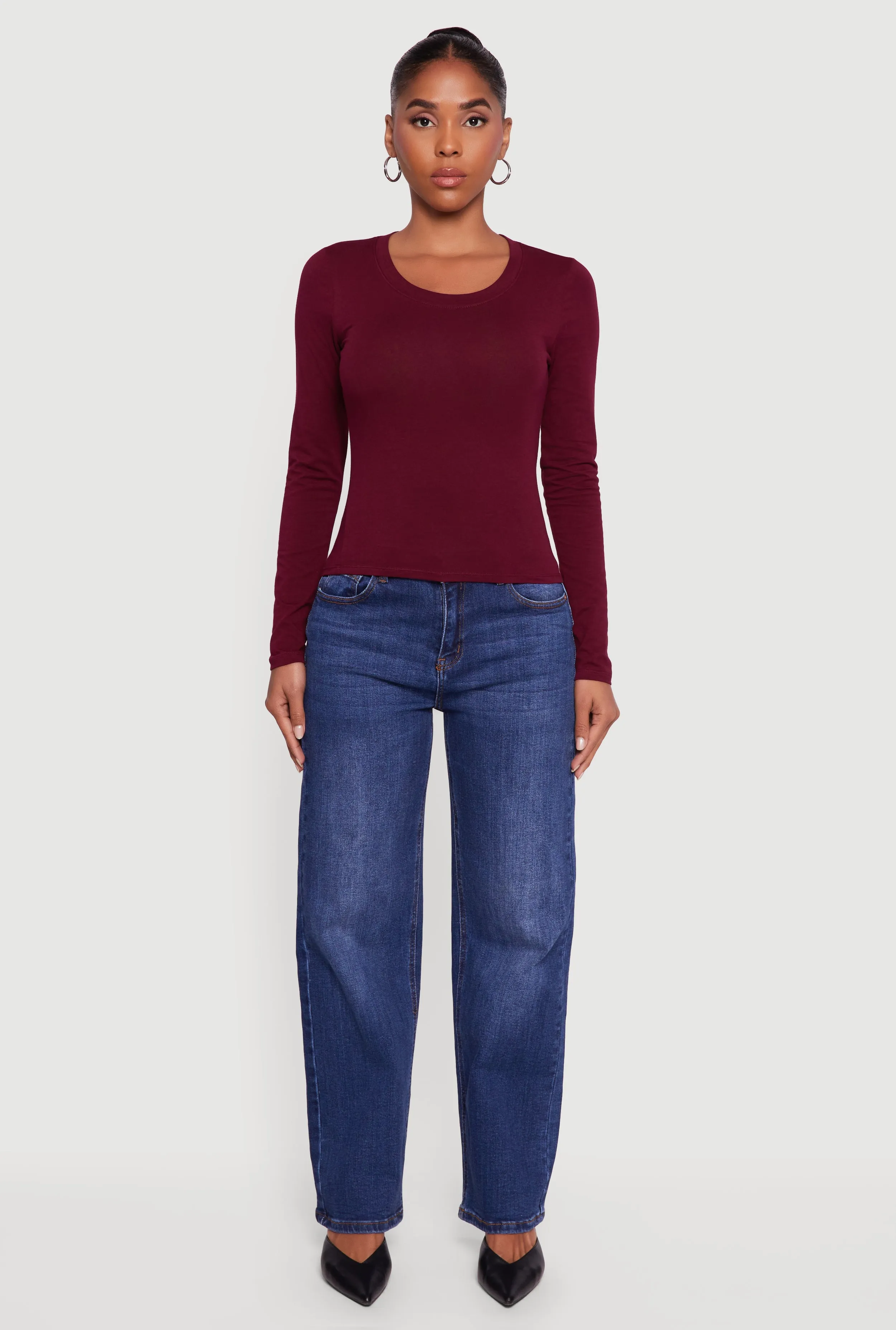 Long Sleeve Scoop Neck Tee sold by Rainbow product image thumbnail 3