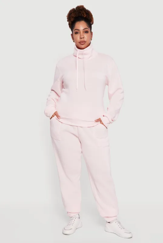 Plus Size Mid Rise Fleece Lined Tapered Sweatpants sold by Rainbow
