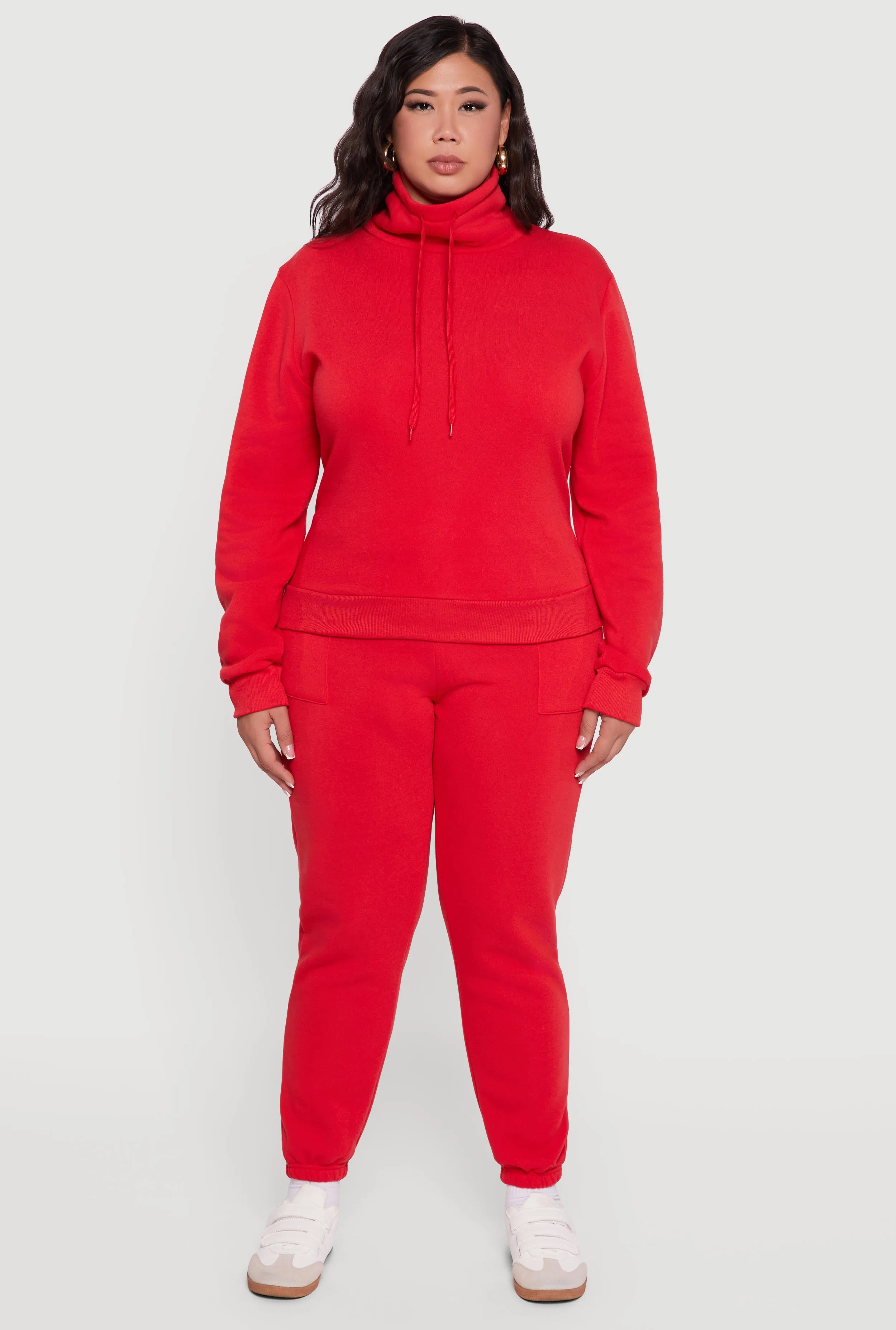 Plus Size Fleece Funnel Neck Pullover Sweatshirt sold by Rainbow product image thumbnail 3