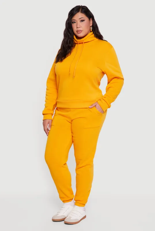 Plus Size Mid Rise Fleece Lined Tapered Sweatpants sold by Rainbow