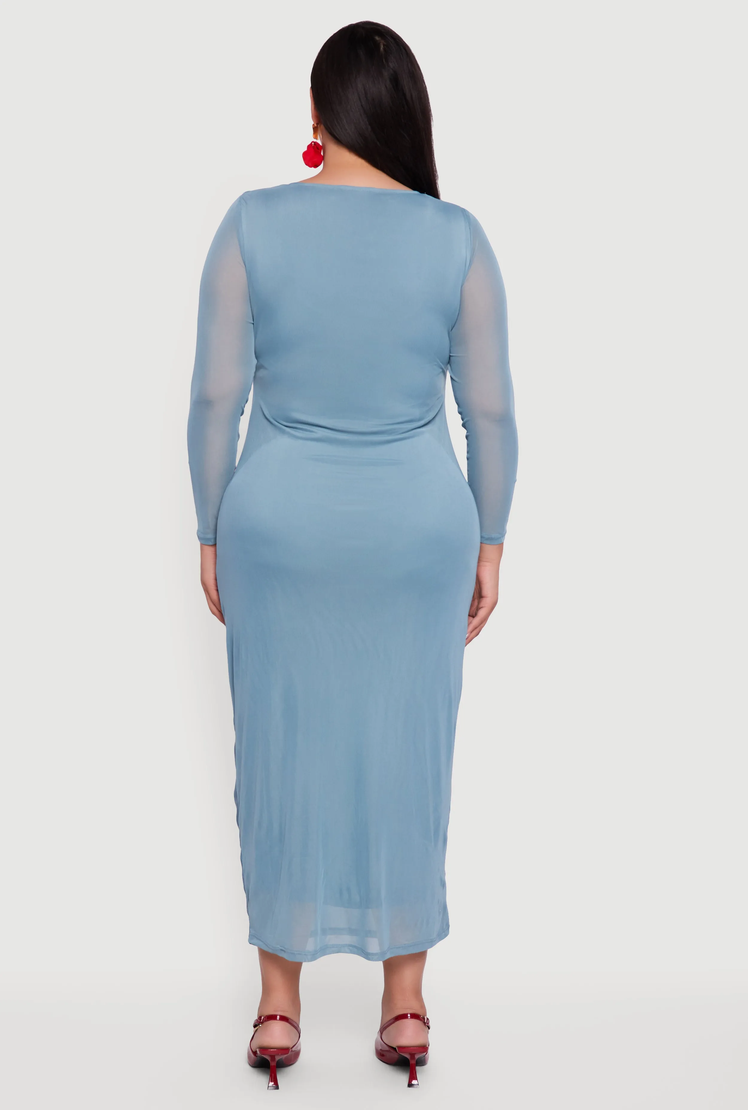 Plus Size Almost Famous Mesh Rose Print Maxi Dress sold by Rainbow product image thumbnail 5