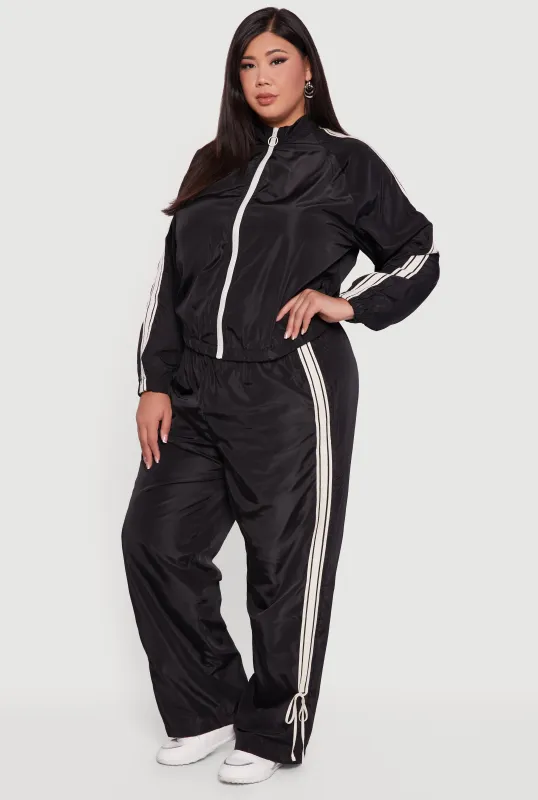 Plus Size Almost Famous Bow Side Stripe Track Pants sold by Rainbow