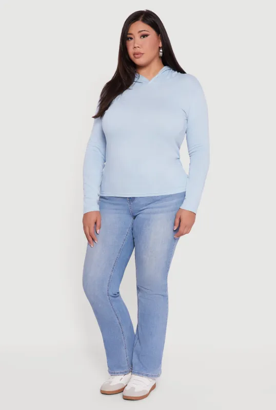 Plus Size Long Sleeve Pullover Hoodie sold by Rainbow