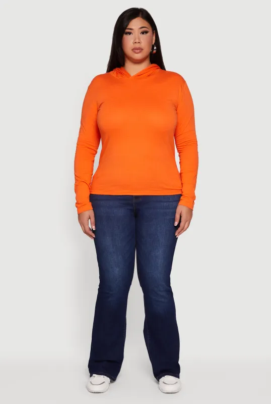 Plus Size Long Sleeve Pullover Hoodie sold by Rainbow
