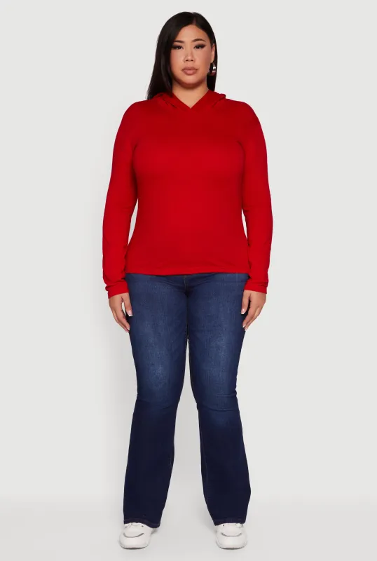 Plus Size Long Sleeve Pullover Hoodie sold by Rainbow