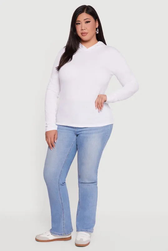 Plus Size Long Sleeve Pullover Hoodie sold by Rainbow