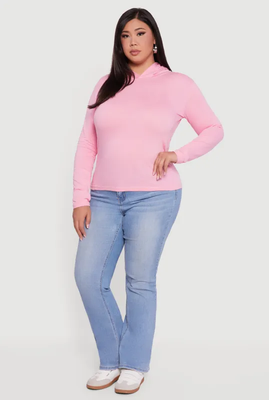 Plus Size Long Sleeve Pullover Hoodie sold by Rainbow