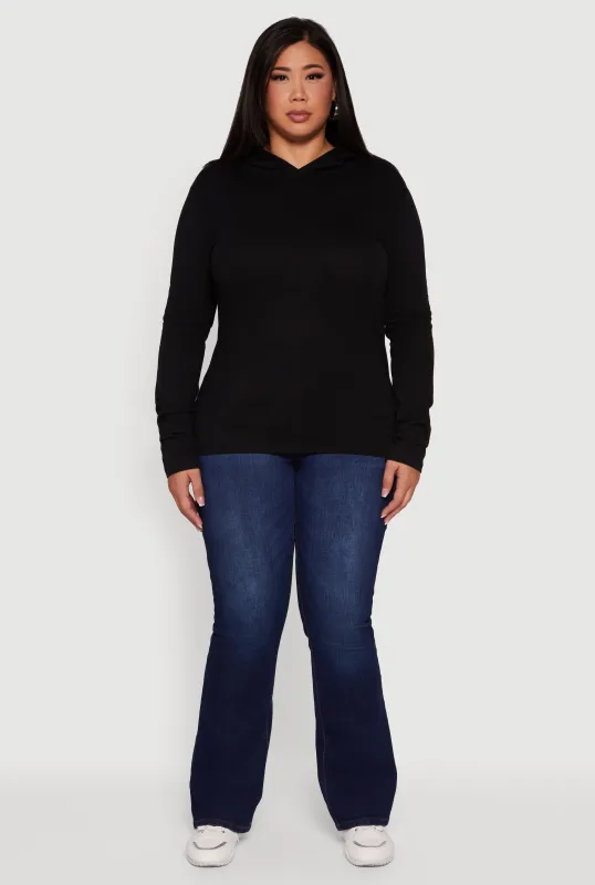 Plus Size Long Sleeve Pullover Hoodie sold by Rainbow