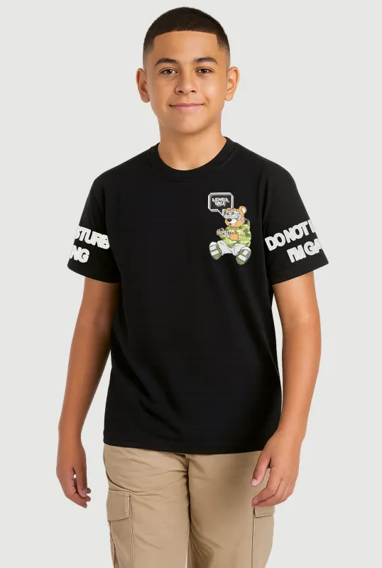 Boys Level Up Gamer Bear Graphic Tee sold by Rainbow