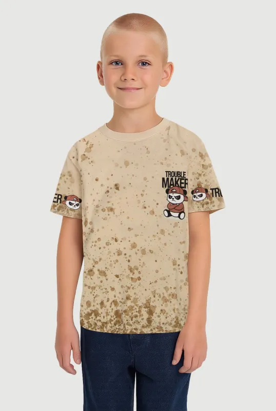 Little Boys Trouble Maker Panda Graphic Tee made by Rainbow