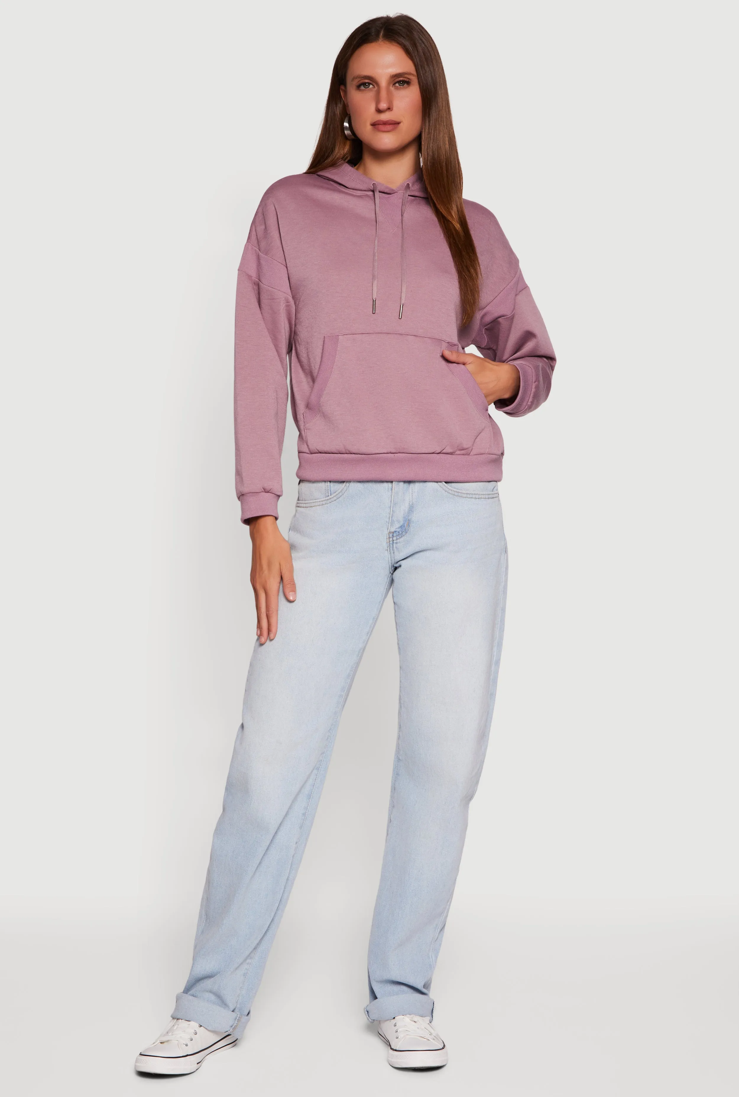 Fleece Kangaroo Pocket Pullover Hoodie sold by Rainbow