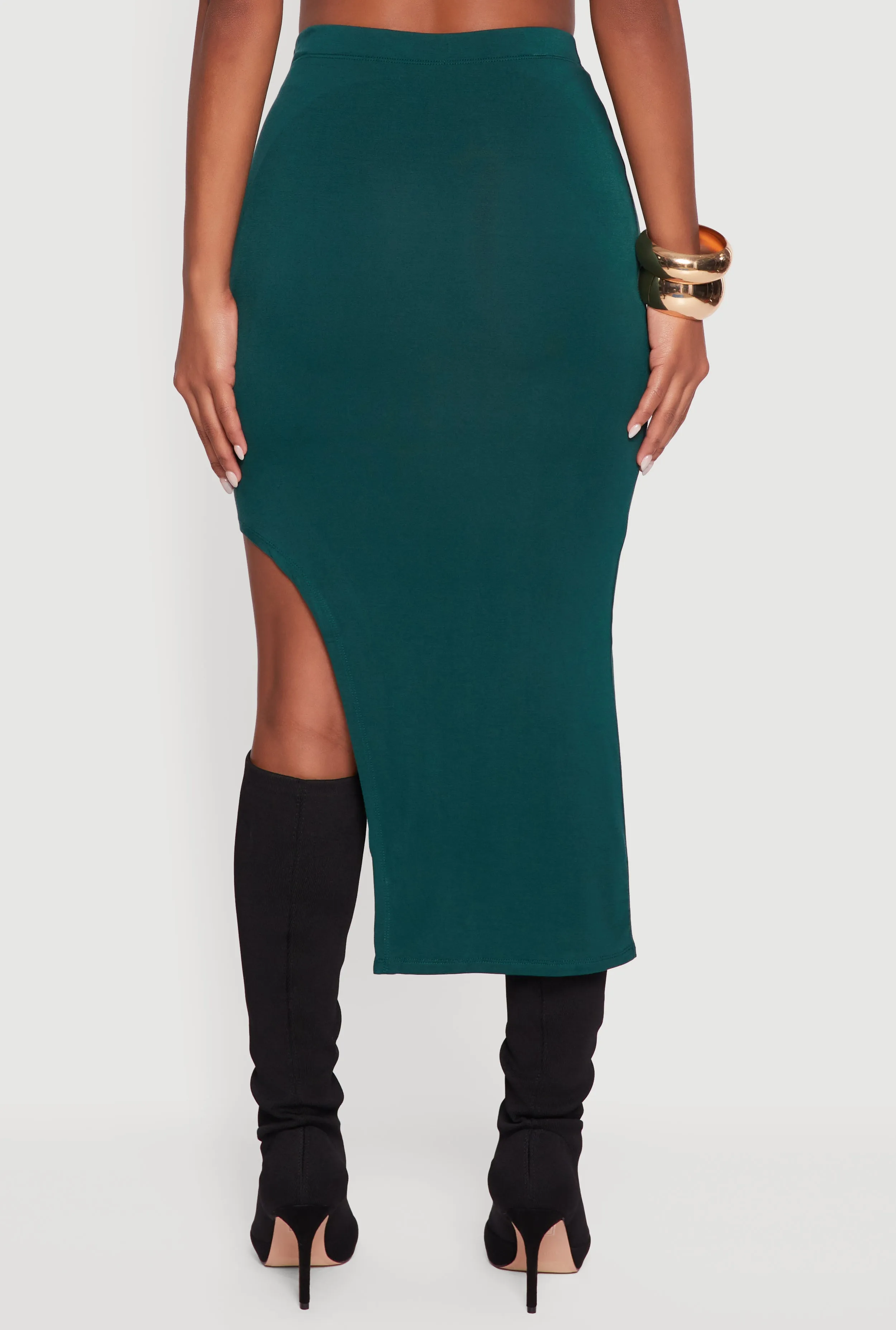 High Waisted Asymmetrical Midi Skirt sold by Rainbow product image thumbnail 5