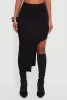 High Waisted Asymmetrical Midi Skirt sold by Rainbow