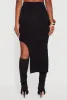 High Waisted Asymmetrical Midi Skirt sold by Rainbow