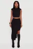 High Waisted Asymmetrical Midi Skirt sold by Rainbow