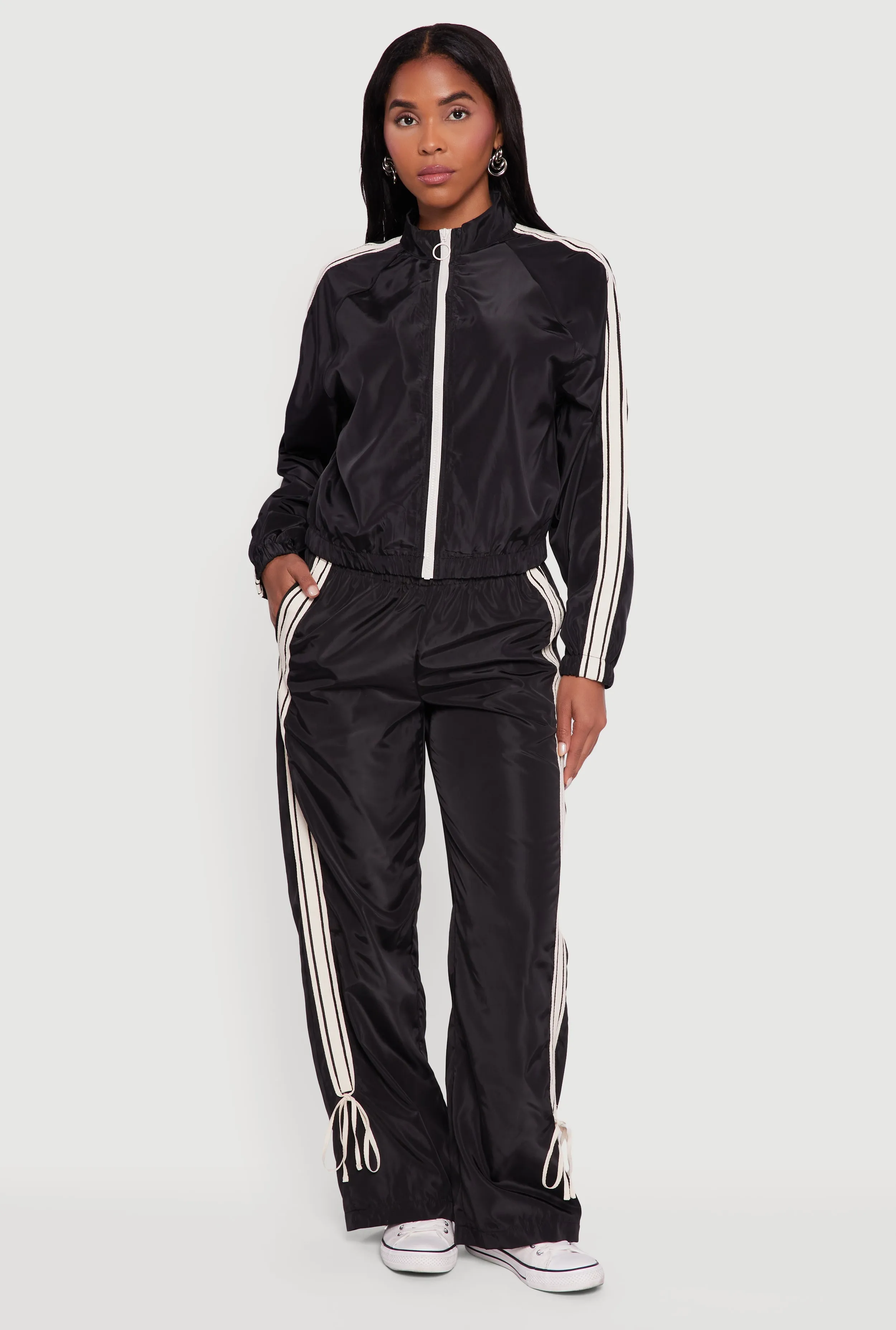 Almost Famous Straight Leg Track Pants with Side Stripe sold by Rainbow