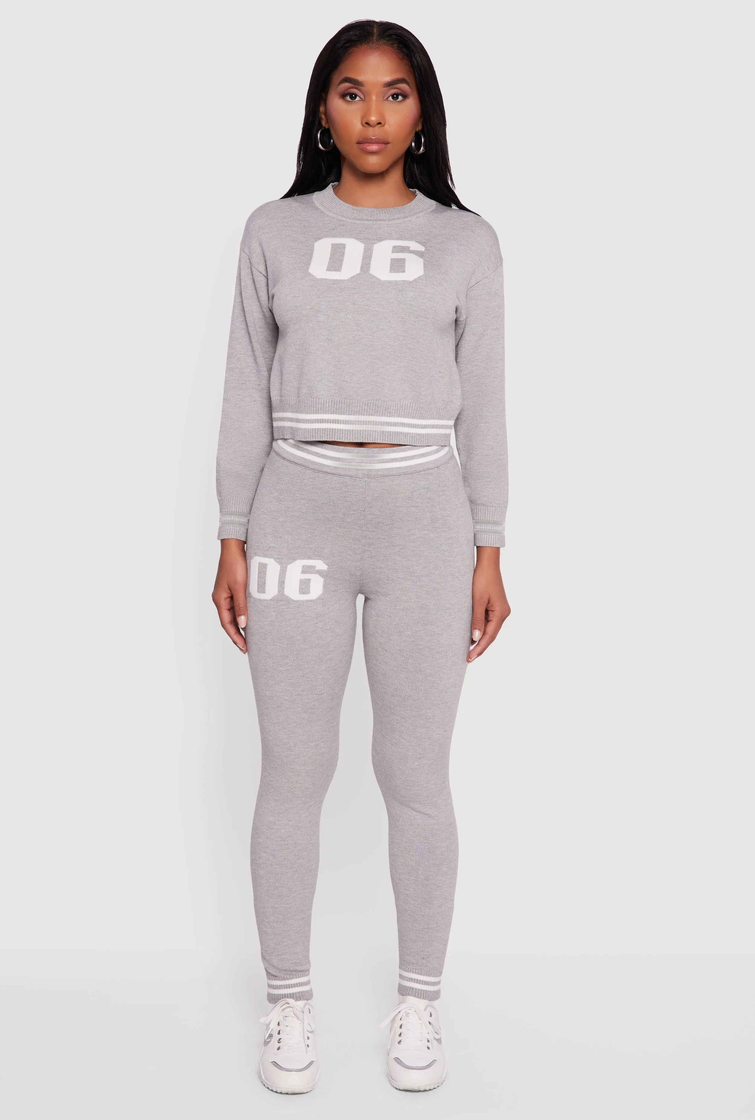 06 Graphic Varsity Stripe Skinny Leg Sweatpants sold by Rainbow